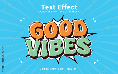 Good vibes text effect in illustrator, Editable text effect