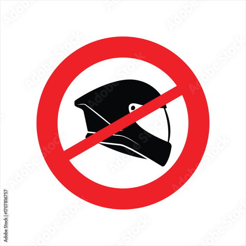 No balaclava sign with a red circle and diagonal line.
