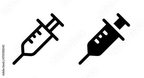 Medical syringe injection icon