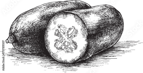 Cucumber illustration on a white background. This vector illustration can be used in any size you like for advertising, logos, and other work.