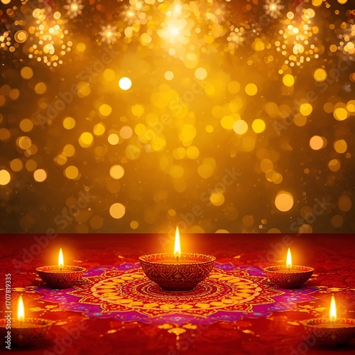 Elegant Diwali Oil Lamp Decor