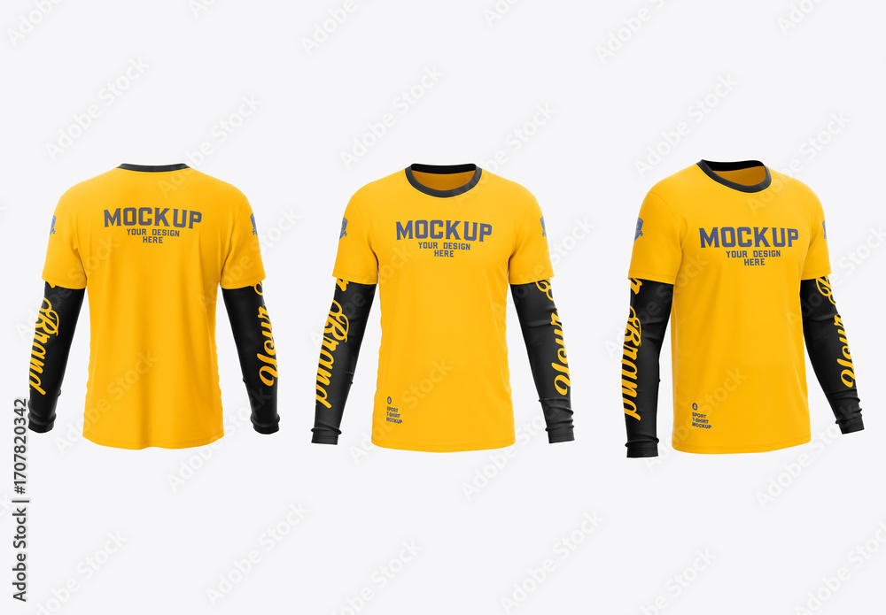 T-Shirt with Compression Jersey Mockup Stock Template | Adobe Stock