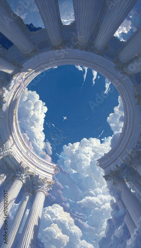 A?view?up?to?a?sky?filled?with?clouds