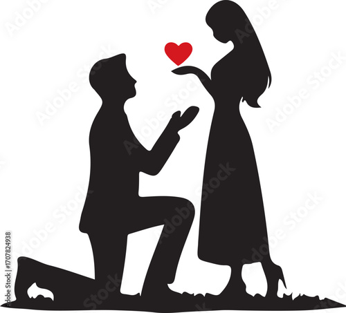silhouette of a couple ,silhouette of a couple with heart