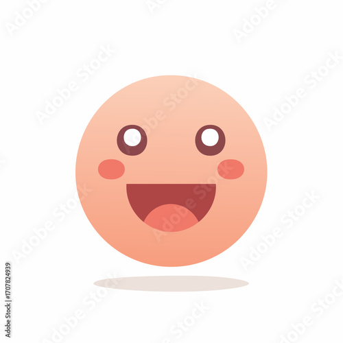 Joyful Emoticon with Smiling Expression and Rosy Cheeks for Digital Communication