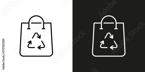 Plastic package recycling sign - vector editable stroke icon.
