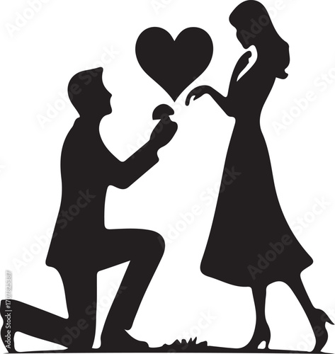 silhouette of a couple ,silhouette of a couple with heart