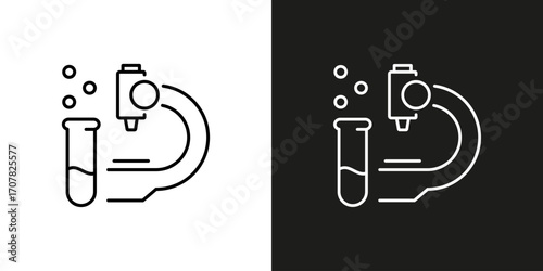 Microscope symbol. Laboratory and research vector editable line icon.