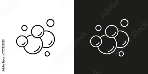 Soap or foam bubbles - vector editable line icon.
