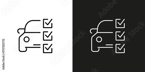 Car checkup document. Vector editable line icon.