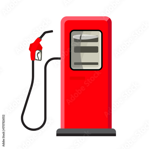 Petrol filling station with fuel dispenser. Vector illustration.