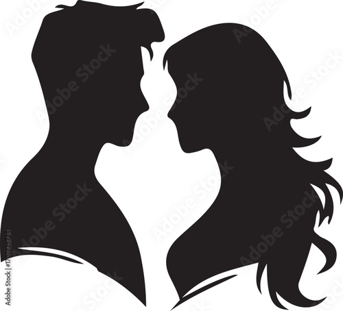 silhouette of a couple ,silhouette of a couple with heart