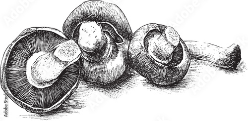 Mushroom illustration on a white background. This vector illustration can be used in any size you like for advertising, logos, and other work.