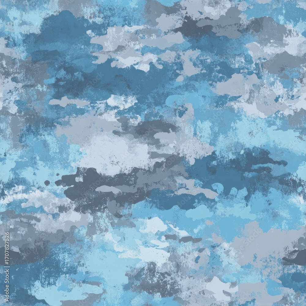 Fototapeta premium Abstract camouflage pattern in shades of blue and gray