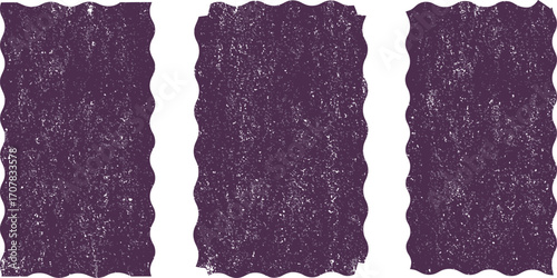 Three textured purple rectangles arranged vertically on transparent background