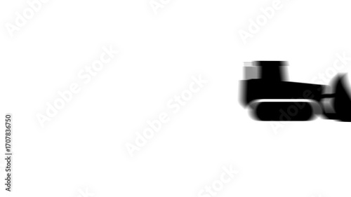 Animation set, bulldozer symbol. Animations: transparency, zooms, transition top to down, transition left to right, slide up to down, slide left to right