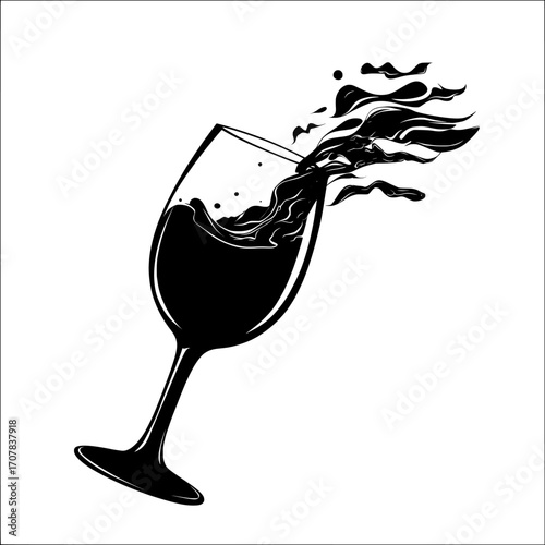 Isolated on a transparent background is a horizontal splash of wine or red juice, presented as part of a modern and realistic set of liquid waves of clear fruit drinks, such as strawberry, grape, or