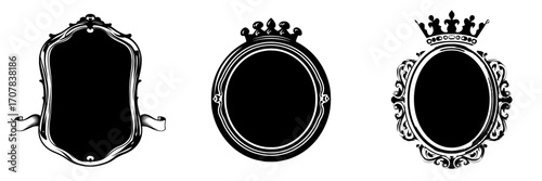 A golden-framed royal mirror is set against a plain white background