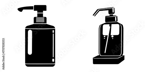 Modern and realistic dispenser for liquid soap, typically found in public toilets to promote hygiene care and clean hands, with the soap pump isolated on a transparent background