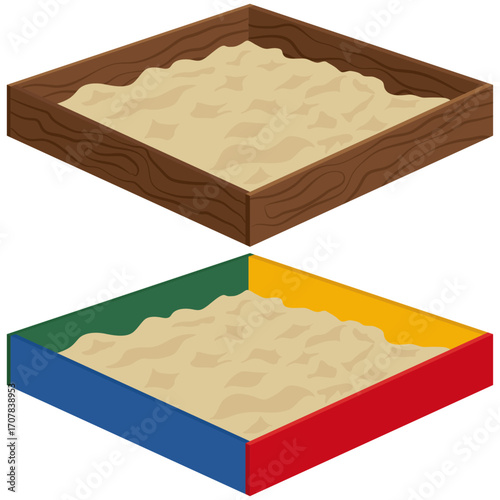 sand box, Children's sandbox wooden and plastic.