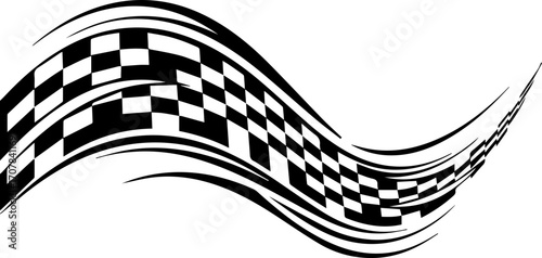 Dynamic checkered flag graphic evoking speed, victory, and competitive racing spirit