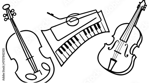 violin and musical notes