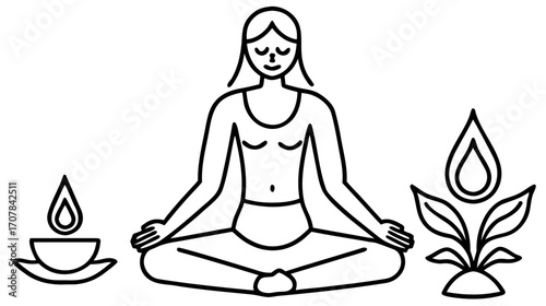 silhouette of a woman meditating