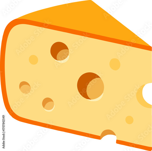 Cheese slice wedge with holes vector illustration