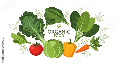 Organic food with vegetables