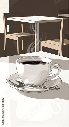 Coffee cup with steam