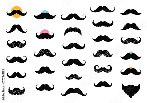 Celebrate Movember with this fun collection of mustache and beard designs for your creative projects