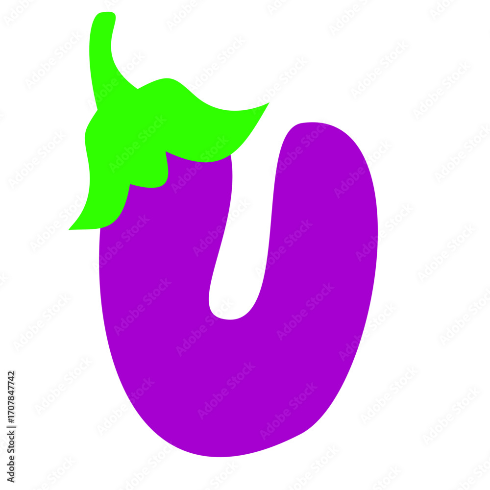 Obraz premium Letter with Eggplant Design