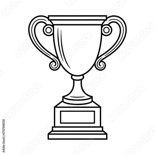 Classic Trophy Cup Illustration – Award, Victory, Winner, Sport, Recognition, Achievement, Medal Illustration vector