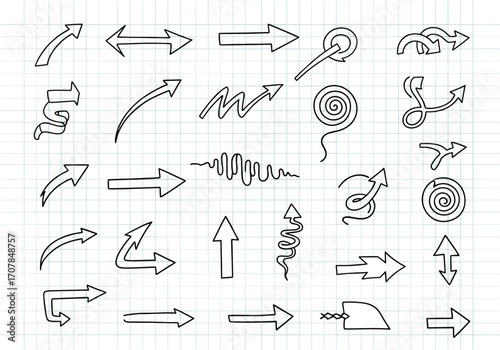 Hand drawn arrow set for creative directions and wayfinding, great for presentations and infographics