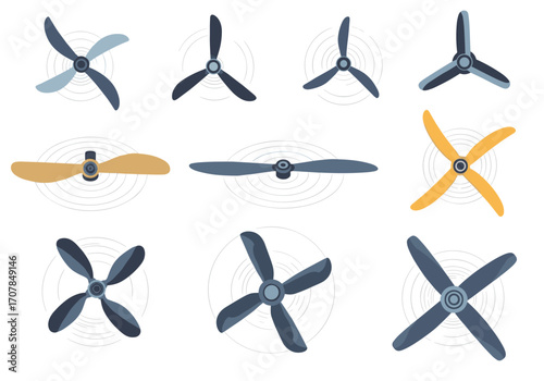 Dynamic fan blades collection for modern industrial and technology design projects