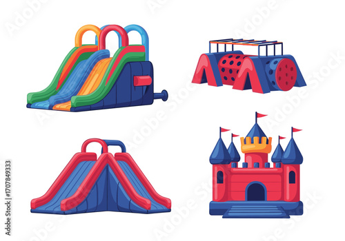 Vibrant inflatable fun park attractions for joyous celebrations and active play
