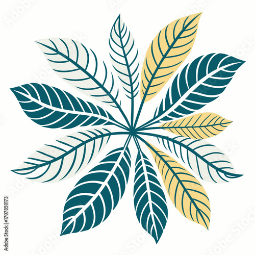 Modern Exotic Leaves Seamless Design