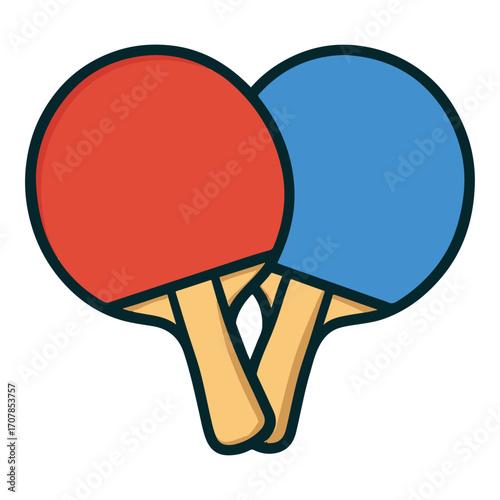 Cartoon table tennis paddles illustration