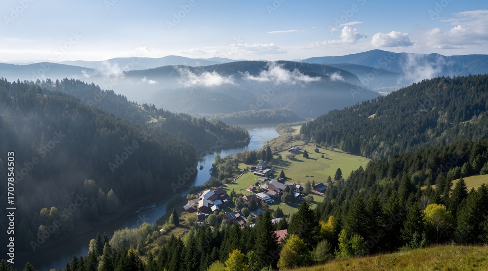 Obraz premium mountain landscape with lake and mountains