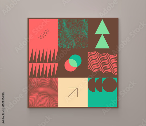 Abstract background. Grid. Trendy texture. Geometrical art. Mosaic design. Wavy pattern. Illustration for brochure, poster, cover, card, presentation, flyer or banner.