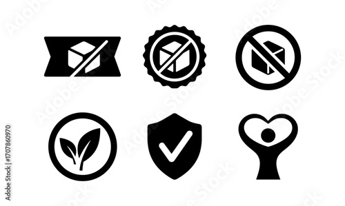 Sugar free icons set for healthy products and packaging design