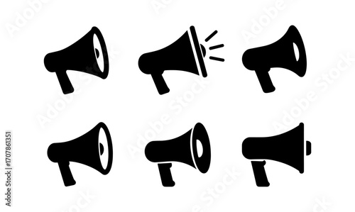 Communication and marketing concept with mail and megaphone icons for digital design