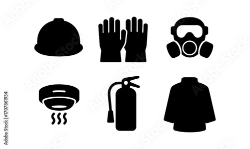 Essential robotic safety icons for workplace protection and hazard prevention