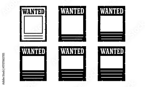 Western adventure design featuring classic wanted poster silhouettes for creative projects