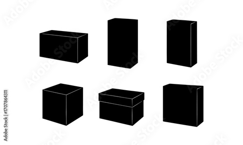 Minimalist black box vector set for packaging design and branding concepts