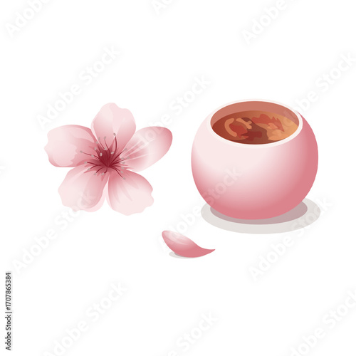 Peach Fruit with Cut and Bloom Vector. Floral and Fruity Peach Composition Illustration