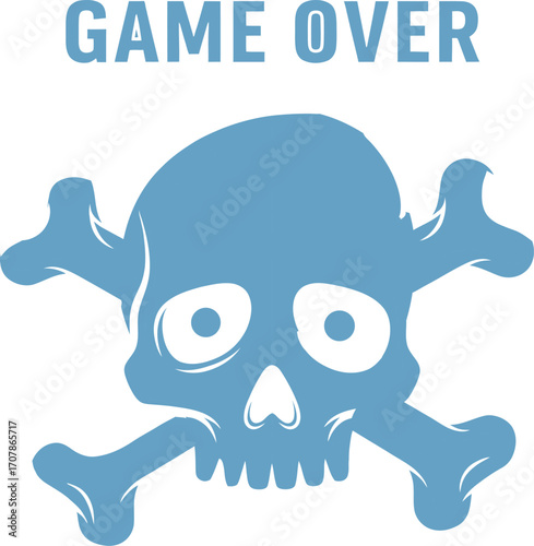 Colorful game over text icon isolated on white background