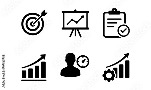 Kpi icons and concepts for business analytics and performance evaluation