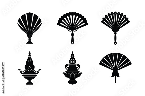 chamara bundle linocut style silhouette vector illustration