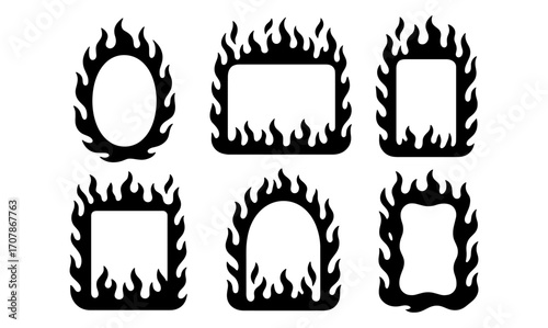 Fire frame variations for creative design projects